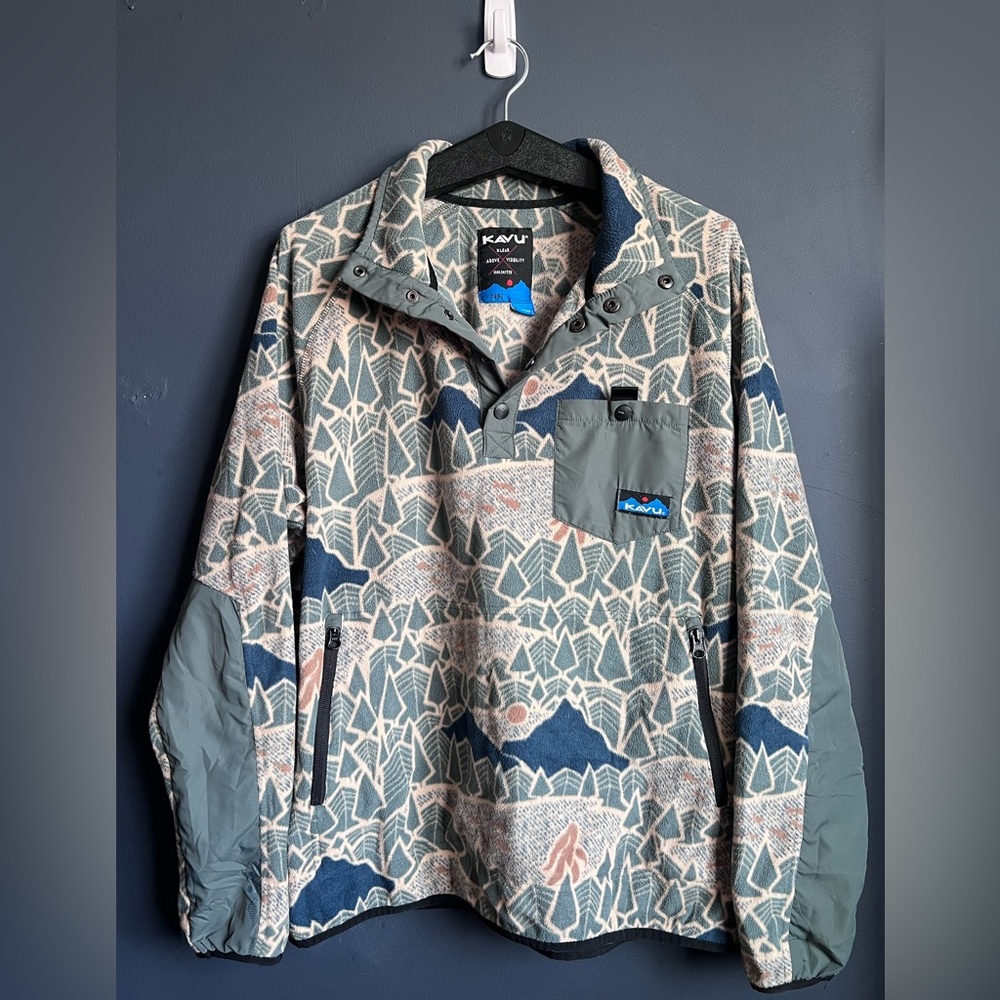 KAVU Men's Teannaway fleece pullover in the Sasquatch Dunes Large